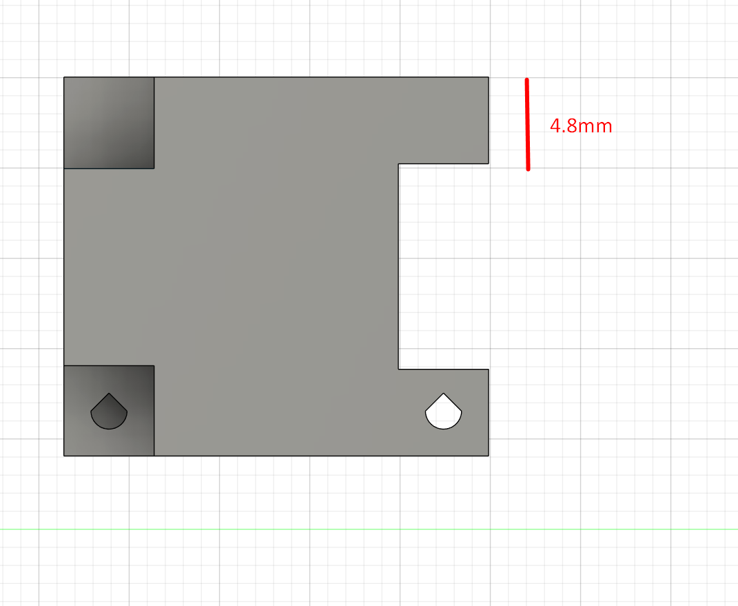 Edge-aligned feature after the adjustment, with its height marked as 4.8 mm