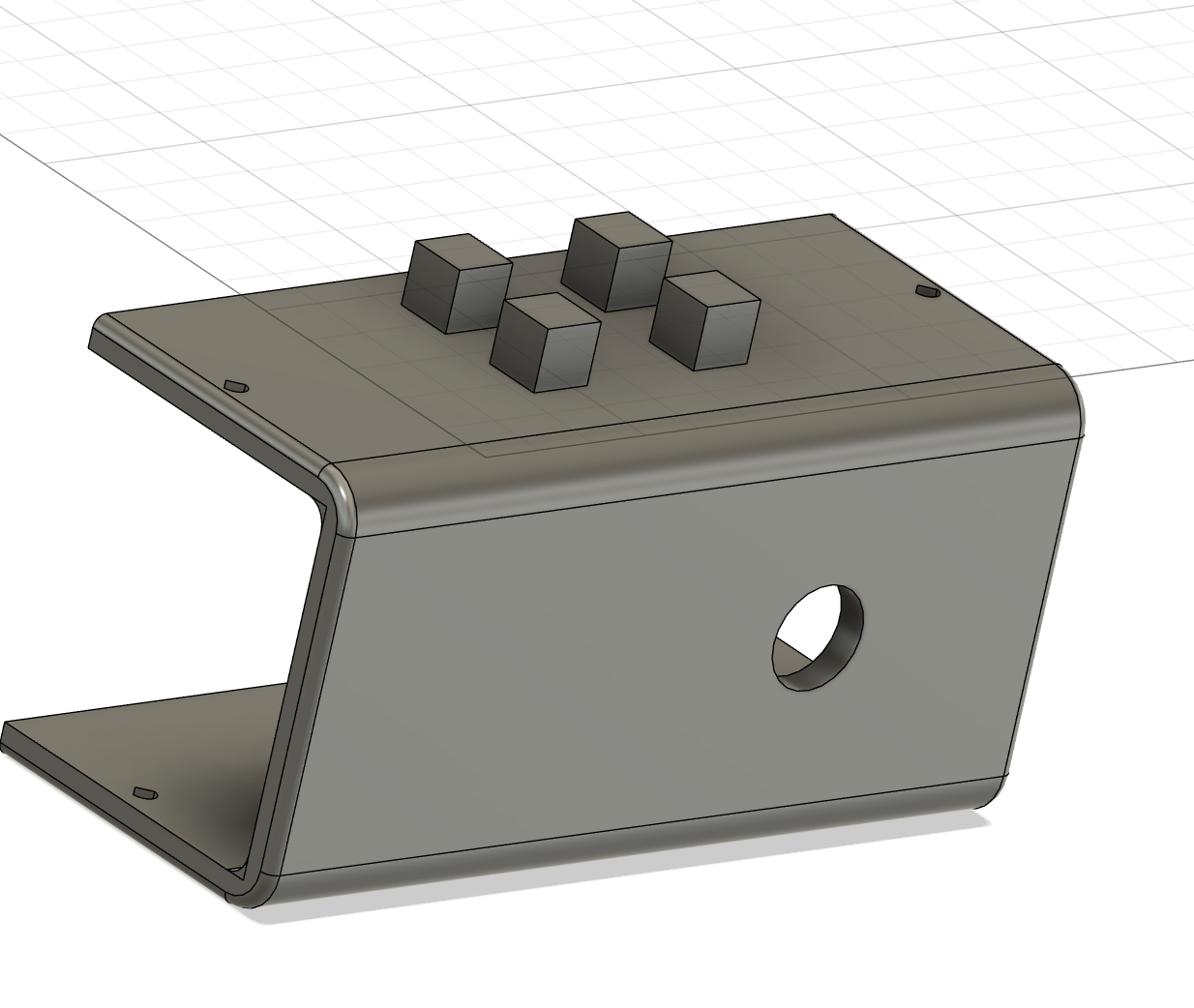 Completed four-block holder with plate-mounted connection blocks